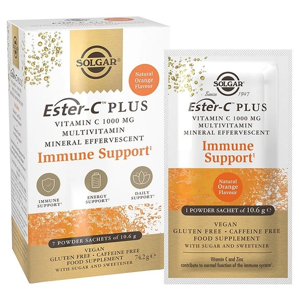Solgar ESTER-C Plus Vitamin C 1000 MG Efervesan 7 Sachet ürün görseli