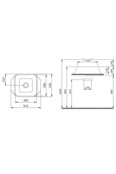 Firenze Çanak Lavabo Mat Kahve 1005-025-0125 - 3