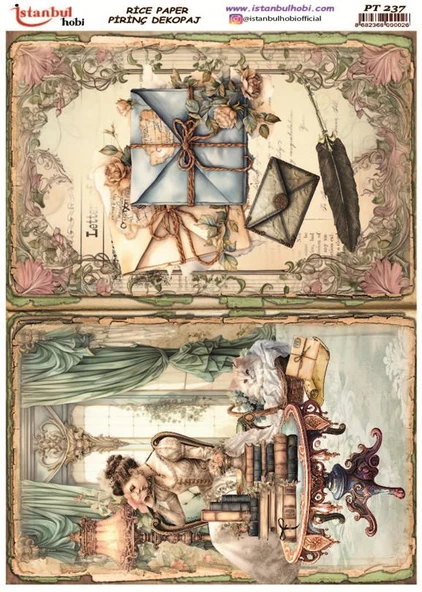 Pirinç Dekopaj Kağıdı 30x42cm PT-237 Mektup Kadın ürün görseli 1