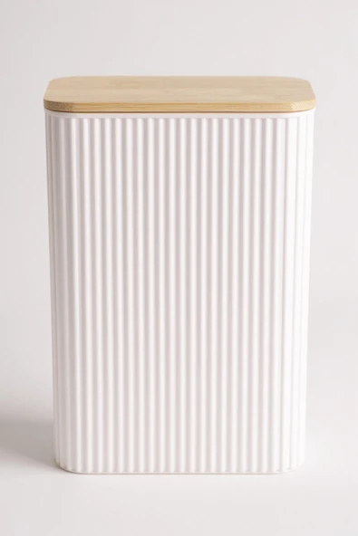 İronika 2 Litre Bambu Kapaklı Erzak Gıda Bakliyat Saklama Kabı Mutfak Organizeri 6 Adet - Resim 5