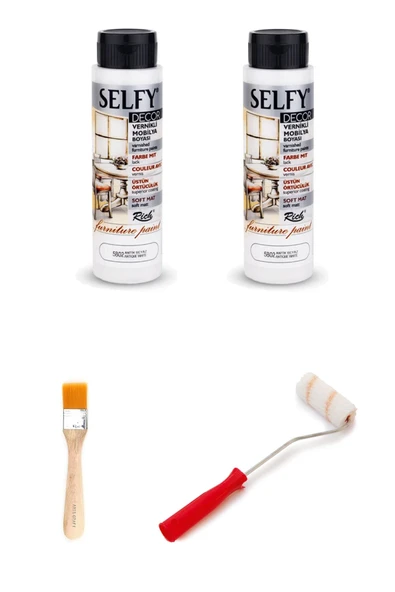 Rich Selfy Decor Antik Beyaz 1000 cc (1400 gr) Vernikli Boya Dolap Boyama Seti Mobilya Boyası Set ürün görseli