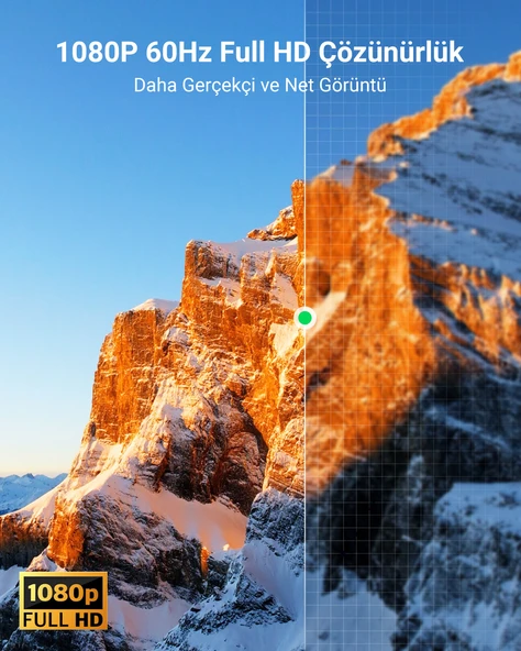 UGREEN HDMI DVI 1080P Çift Yönlü Görüntü Aktarma Kablosu, 5 Metre, 10137 - Resim 3