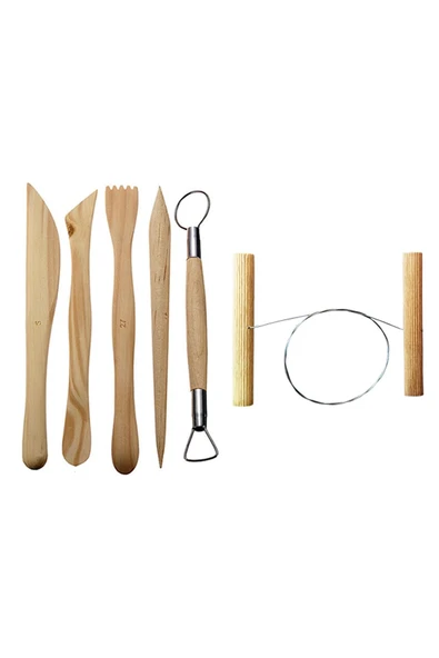 5'li Kil Şekillendirme Seti Seramik Seti Çamur Kesme Teli Çelik Tel ürün görseli