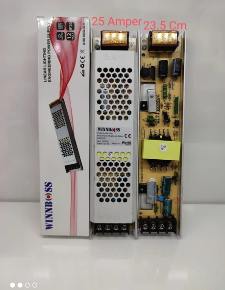 12V-25A-300W-IP20 ULTRA SLİM TRAFO (5284) - Resim 3