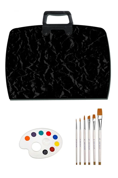 Proje Çantası 38x55 cm Resim Çantası Keep Smile Fırça Seti 6'lı Godeli Resim Paleti Mimarlık Seti ürün görseli