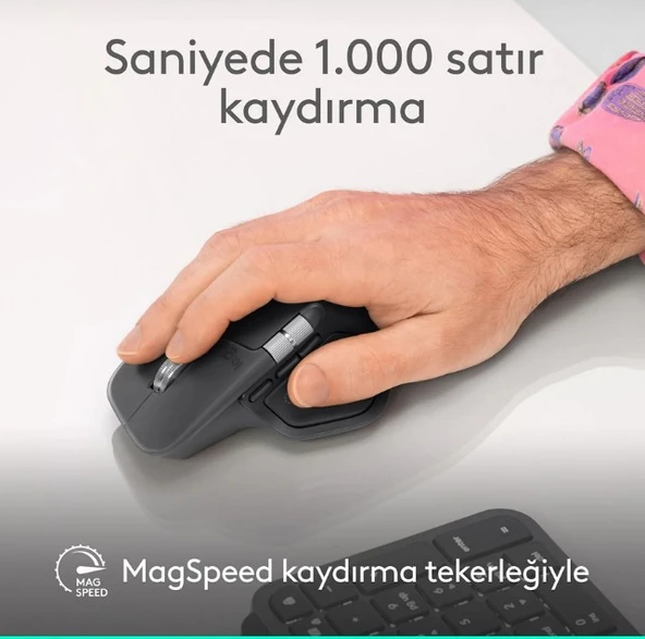 MX Master 4 Kablosuz Mouse- Grafit - Resim 5