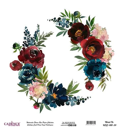 Sulu Boya Çiçek Pirinç Dekopaj Kağıdı - WFC-022 ürün görseli