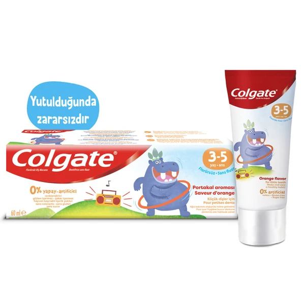 Colgate 3-5 Yaş Portakal Aromalı Florürsüz Çocuk Diş Macunu 60 Ml ürün görseli