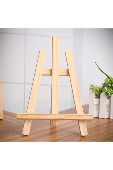 Masaüstü Şövale, Ahşap, Mini Şövale, Üç Ayaklı, Resim Şövalesi, Ressam Sehpası - Resim 2