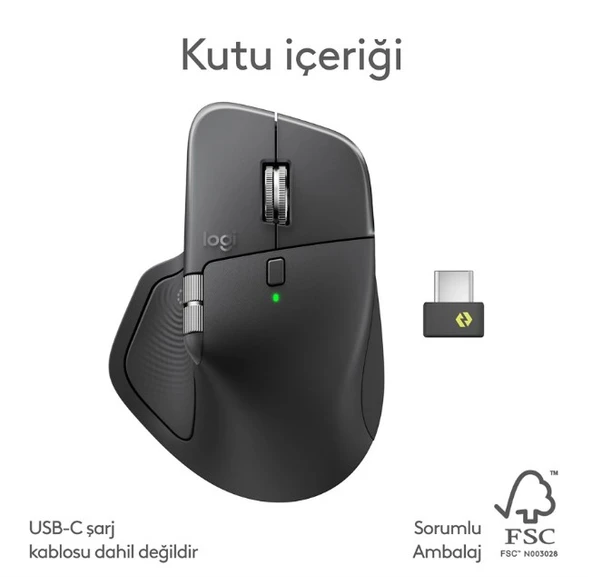 MX Master 4 Kablosuz Mouse- Grafit - Resim 2