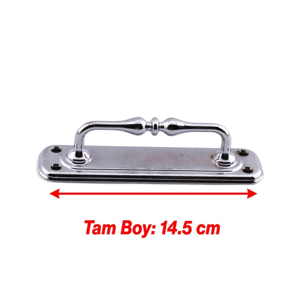 Metal Kapı Çekme Kolu Tutamağı Kulp Kulpları Dolap Mobilya Dolap Çekmece Gümüş Krom Büyük 14.5 cm - Resim 4