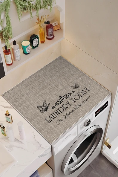 cmn home Kaymaz Tabanlı Çamaşır Makinesi Örtüsü Modern Kullanışlı Yıkanabilir Mat ÇMŞ13 - 2