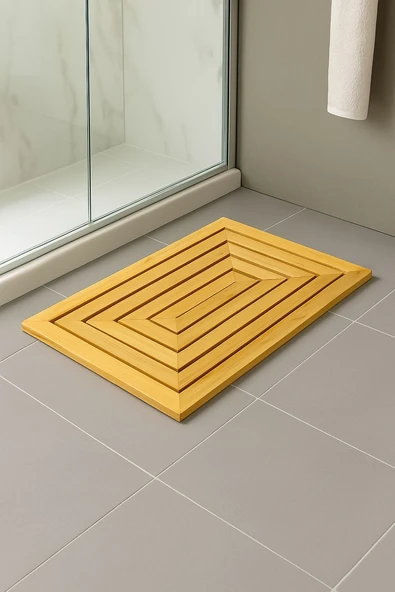 VICHY Doğal Bambu Banyo Paspası – Şık, Dayanıklı ve Kaymaz Tasarım BR-6701 60x40 x6 - Resim 2