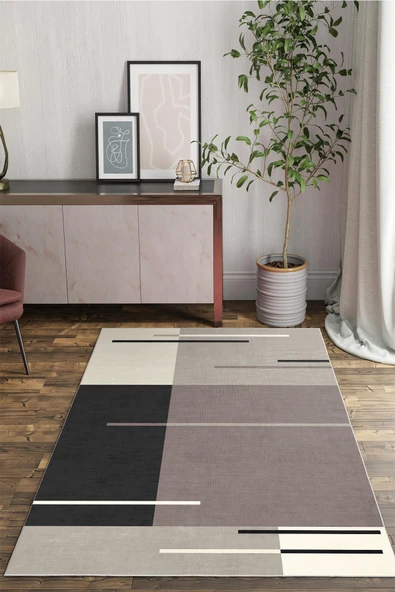 cmn home Dekoratif Özel Tasarım Yıkanabilir,İnce, Kaymaz Tabanlı, Modern Salon Halısı, Mutfak Halısı, Yolluk