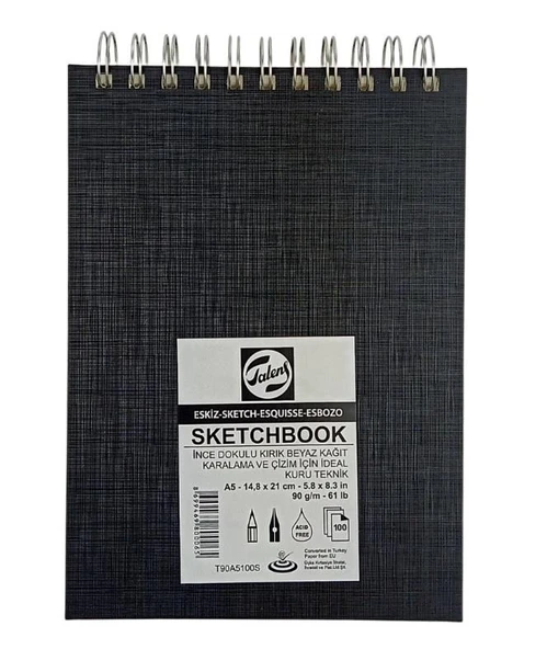 Talens A5 Ciltli Eskiz Defteri 90 Gr. 100 Yaprak Spiralli ürün görseli