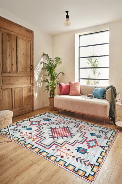 cmn home Dekoratif Özel Tasarım Yıkanabilir,İnce, Kaymaz Tabanlı, Modern Salon Halısı, Mutfak Halısı, Yolluk - 2