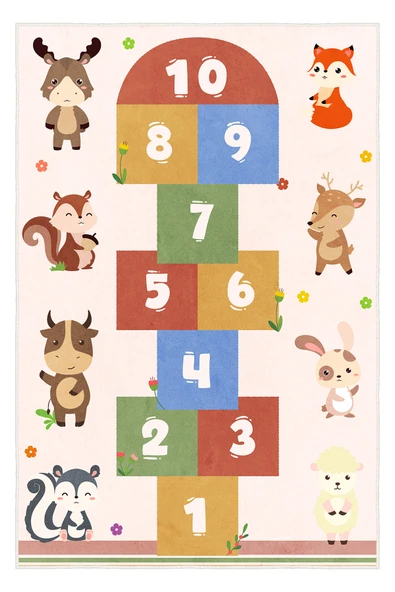 cmn home Dekoratif Özel Tasarım Yıkanabilir,İnce, Kaymaz tabanlı çocuk odası Halısı, Yolluk çocuk desenli