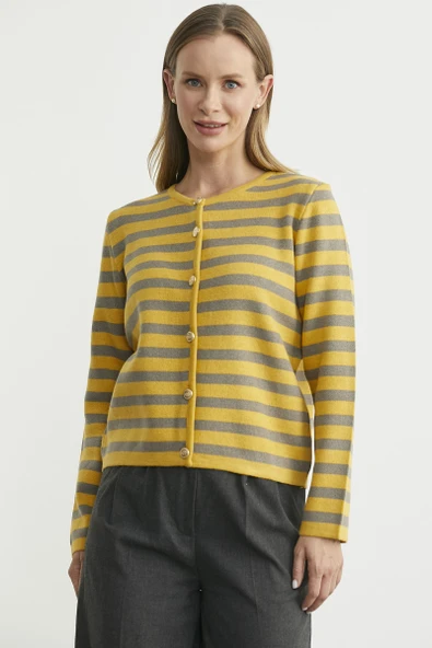 Renkli Çizgili Triko Kısa  Hırka - Güneş ürün görseli