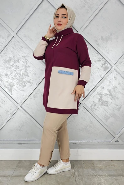 KADIN KOMBİNLİ BOĞAZLI TESETTÜR TUNİK - Resim 2