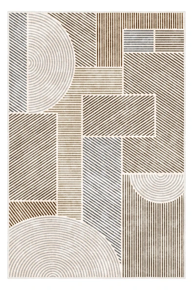 cmn home Dekoratif Özel Tasarım Yıkanabilir,İnce, Kaymaz Tabanlı, Modern Salon Halısı, Mutfak Halısı, Yolluk - 5