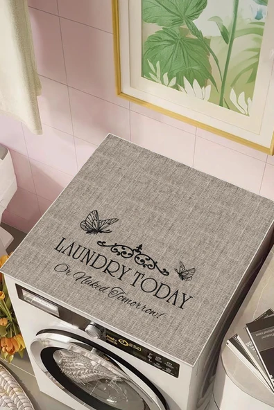 cmn home Kaymaz Tabanlı Çamaşır Makinesi Örtüsü Modern Kullanışlı Yıkanabilir Mat ÇMŞ13 - 4