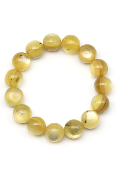 Sarı Lepidolit Doğal Taş Bileklik 13 mm Küre Kesim - BLK-2014 - Resim 2