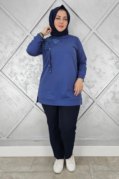 KADIN DİKME VE BAĞUCU DETAYLI TESETTÜR TUNİK - Resim 5