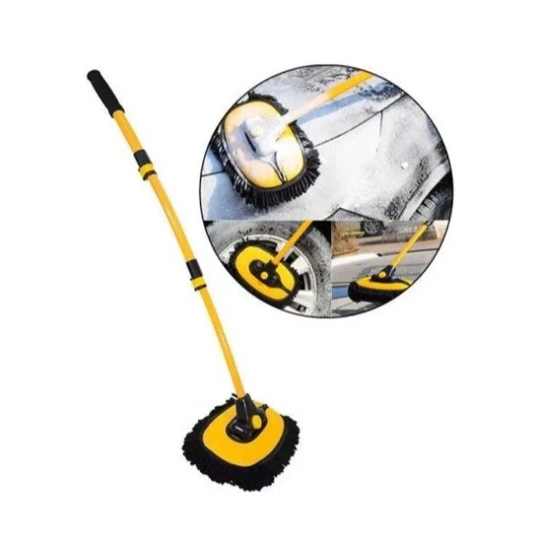 Teleskopik Saplı Kuru Islak Oto Yıkama Fırçası - Resim 3