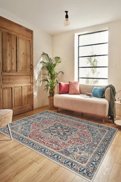 cmn home Dekoratif Özel Tasarım Yıkanabilir,İnce, Kaymaz Tabanlı, Modern Salon Halısı, Mutfak Halısı, Yolluk - 4