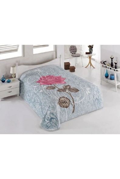 Sarar Çift Kişilik Battaniye- Yeni Gül Turkuaz ürün görseli 1