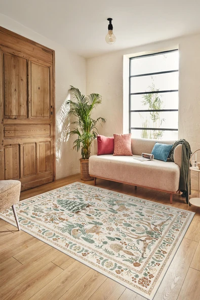 cmn home Dekoratif Özel Tasarım Yıkanabilir,İnce, Kaymaz Tabanlı, Modern Halı FR77 - 4