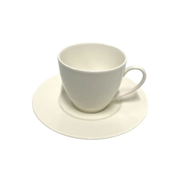 Kütahya Porselen Bone Kalipso Sade 12 Parça Çay Fincan Seti