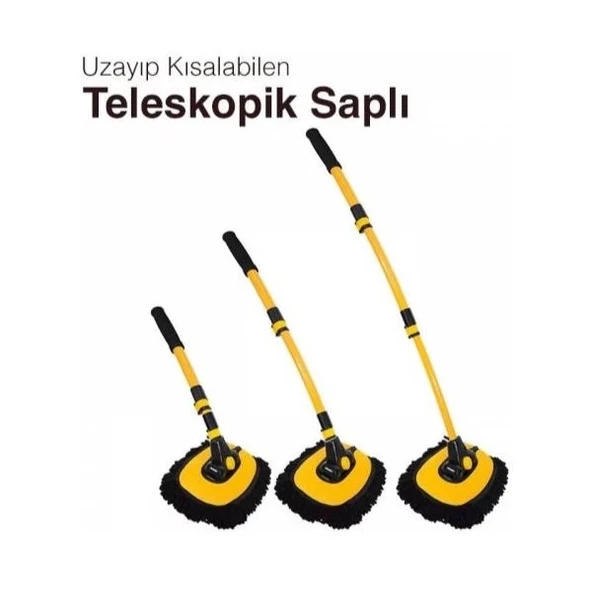 Teleskopik Saplı Kuru Islak Oto Yıkama Fırçası ürün görseli