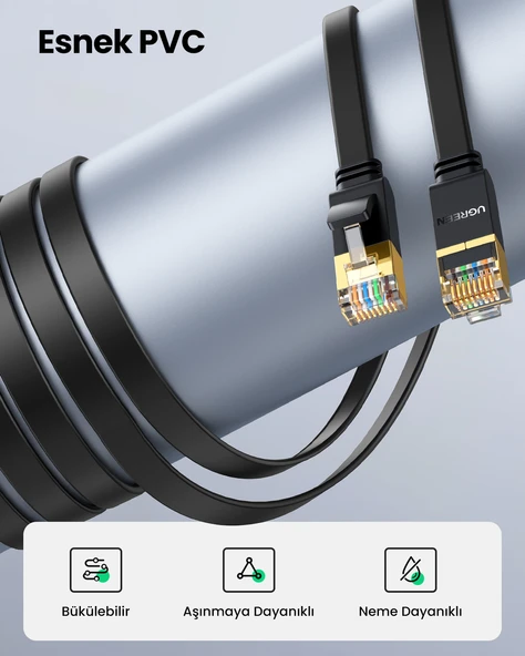 UGREEN CAT7 U/FTP Flat Ethernet Kablosu 5 Metre, 11263 - 4