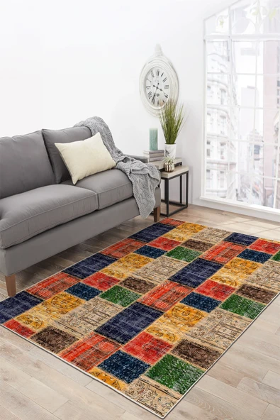 Aslan Home Dekoratif Yıkanabilir,İnce, Kaymaz Tabanlı Yolluk, Modern Salon Halısı, Mutfak Halısı, Yolluk - 3