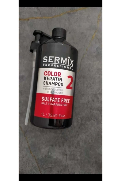 SERMİX SERMİX Boyalı Şaçlara Özel Boya Koruyucu Keratinli Tuzsuz Ve Parabensiz Şampuan 1000ml ürün görseli 1