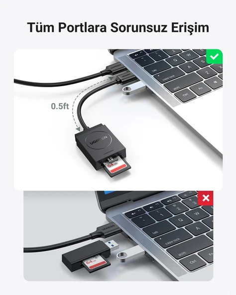 UGREEN 2-in-1 USB 3.0 SD/TF Kart Okuyucu, 20250 - 5