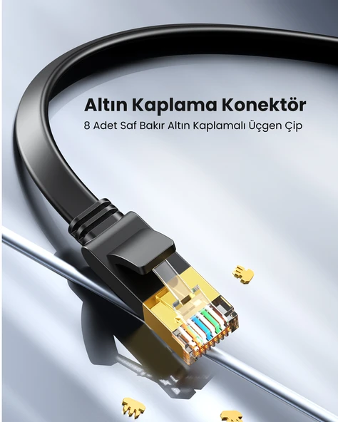 UGREEN CAT7 U/FTP Flat Ethernet Kablosu 3 Metre, 11262 - Resim 5