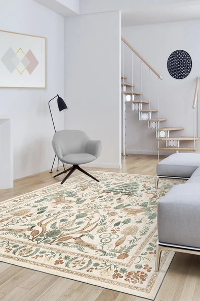 cmn home Dekoratif Özel Tasarım Yıkanabilir,İnce, Kaymaz Tabanlı, Modern Halı FR77 - 3