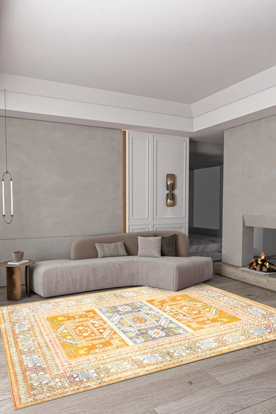 cmn home Dekoratif Özel Tasarım Yıkanabilir,İnce, Kaymaz Tabanlı, Modern Salon Halısı, Mutfak Halısı, Yolluk - 3