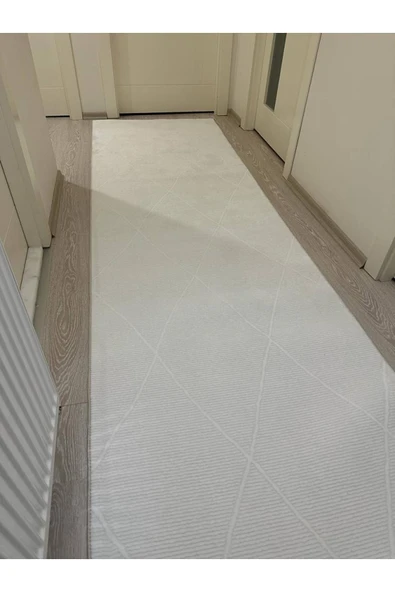 Dinarsu Jel Kaymaz Halı Rölyef Kaymaz Taban Yolluk Yıkanabilir Halı Çizgili Desen