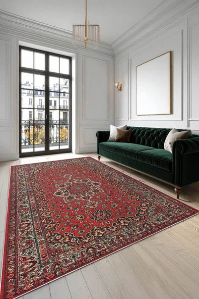 cmn home Dekoratif Özel Tasarım Yıkanabilir,İnce, Kaymaz Tabanlı, Modern Salon Halısı, Mutfak Halısı, Yolluk - 4