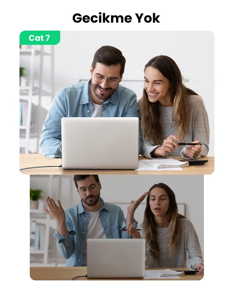 UGREEN CAT7 U/FTP Flat Ethernet Kablosu 3 Metre, 11262 - Resim 2