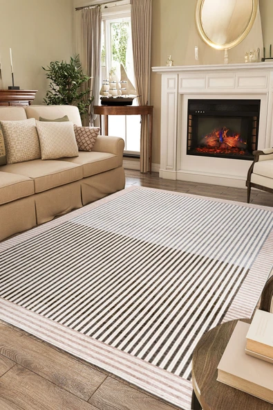 cmn home Dekoratif Özel Tasarım Yıkanabilir,İnce, Kaymaz Tabanlı, Modern Salon Halısı, Mutfak Halısı, Yolluk