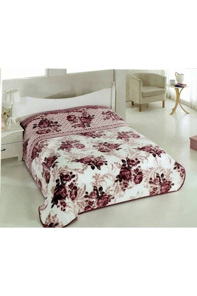 Sarar Gül Modern Desen Çift Kişilik Battaniye 4 Kg Yıkanabilir Peluş Kalın Battaniye - Resim 2
