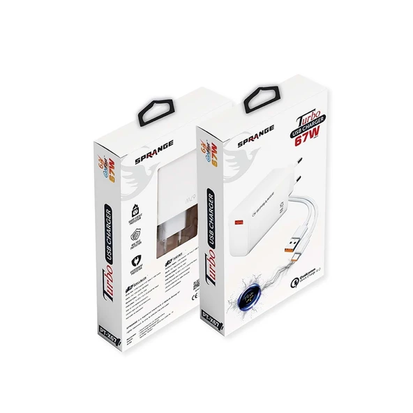 Sprange PT-X67 USB to TYPE-C 67W Şarj Aleti - 2