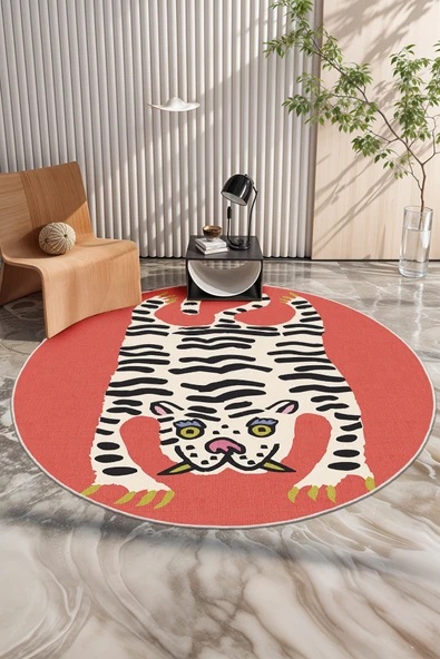 cmn home Dekoratif Özel Tasarım Yıkanabilir,İnce, Kaymaz Tabanlı, Modern oda halısı - 4