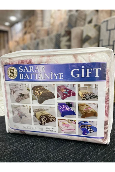 Sarar Tek Kişilik Gift Bella Battaniye 2 Kg - Resim 3