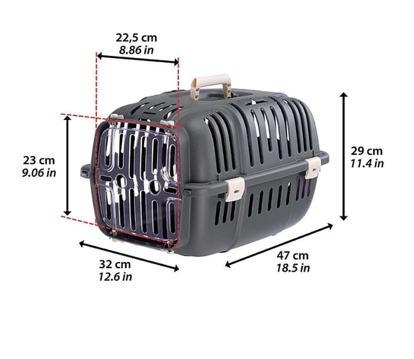 Ferplast Jet 10 Kedi Köpek Taşıma Çantası Antrasit - Resim 3