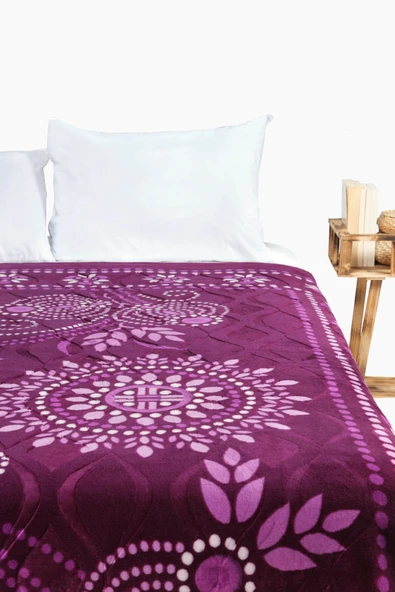 Sarar Çift Kişilik Battaniye-point Mürdüm - Resim 2